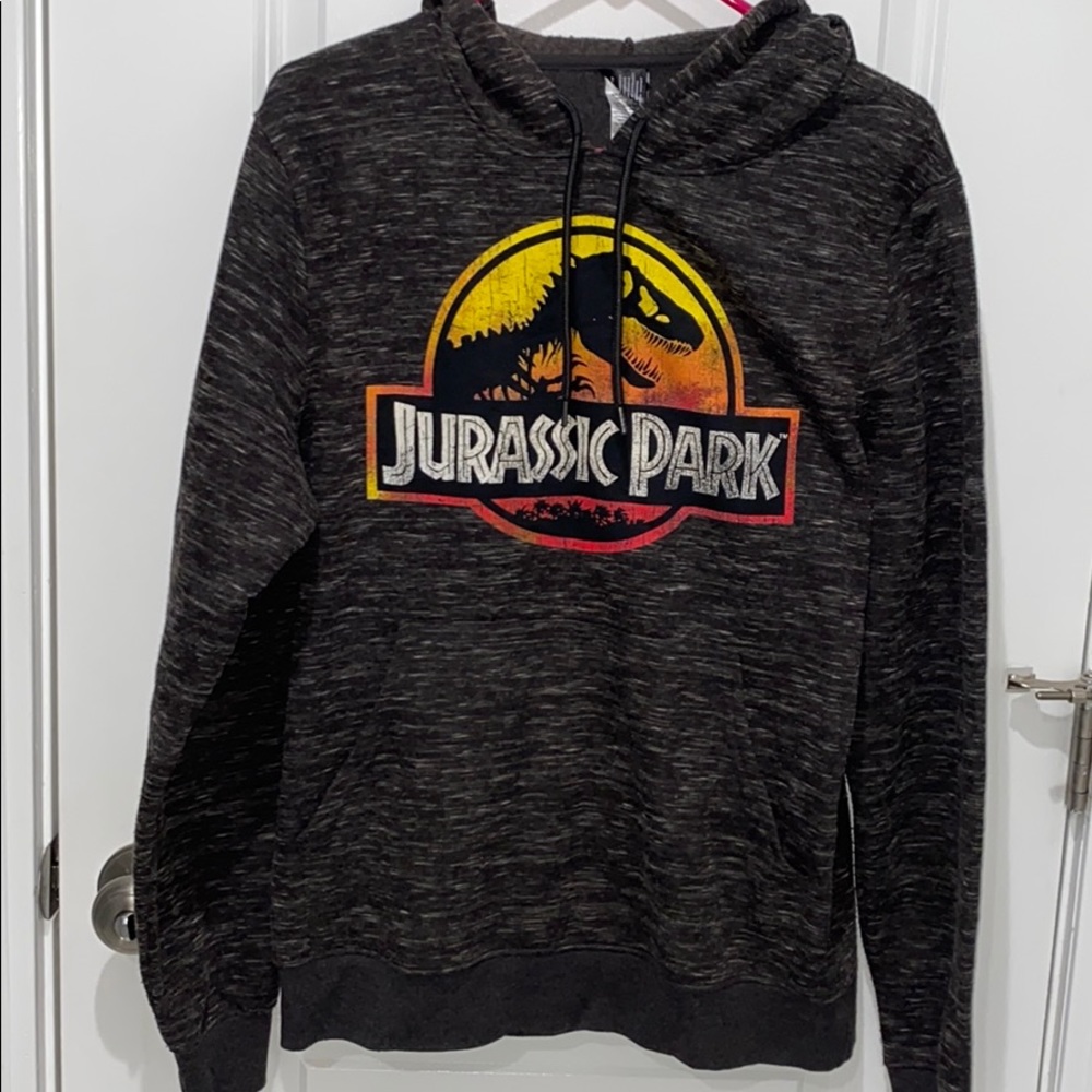 dark gray jurassic park hoodie